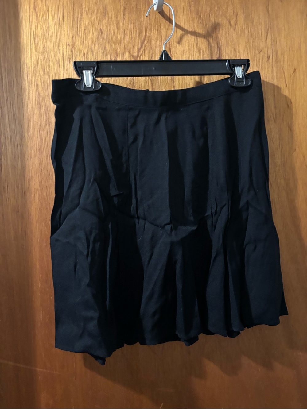 Reformation black mini pleated skirt